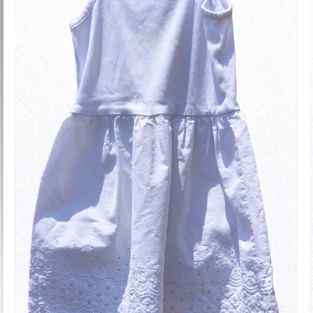 100% Cotton White Eyelet Summer Dress Sz 3T Girls by Hanna Andersson